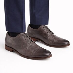 Size 12 Cole Haan Men’s Warner Grand Postman Oxford Dress Shoes Gray Leather